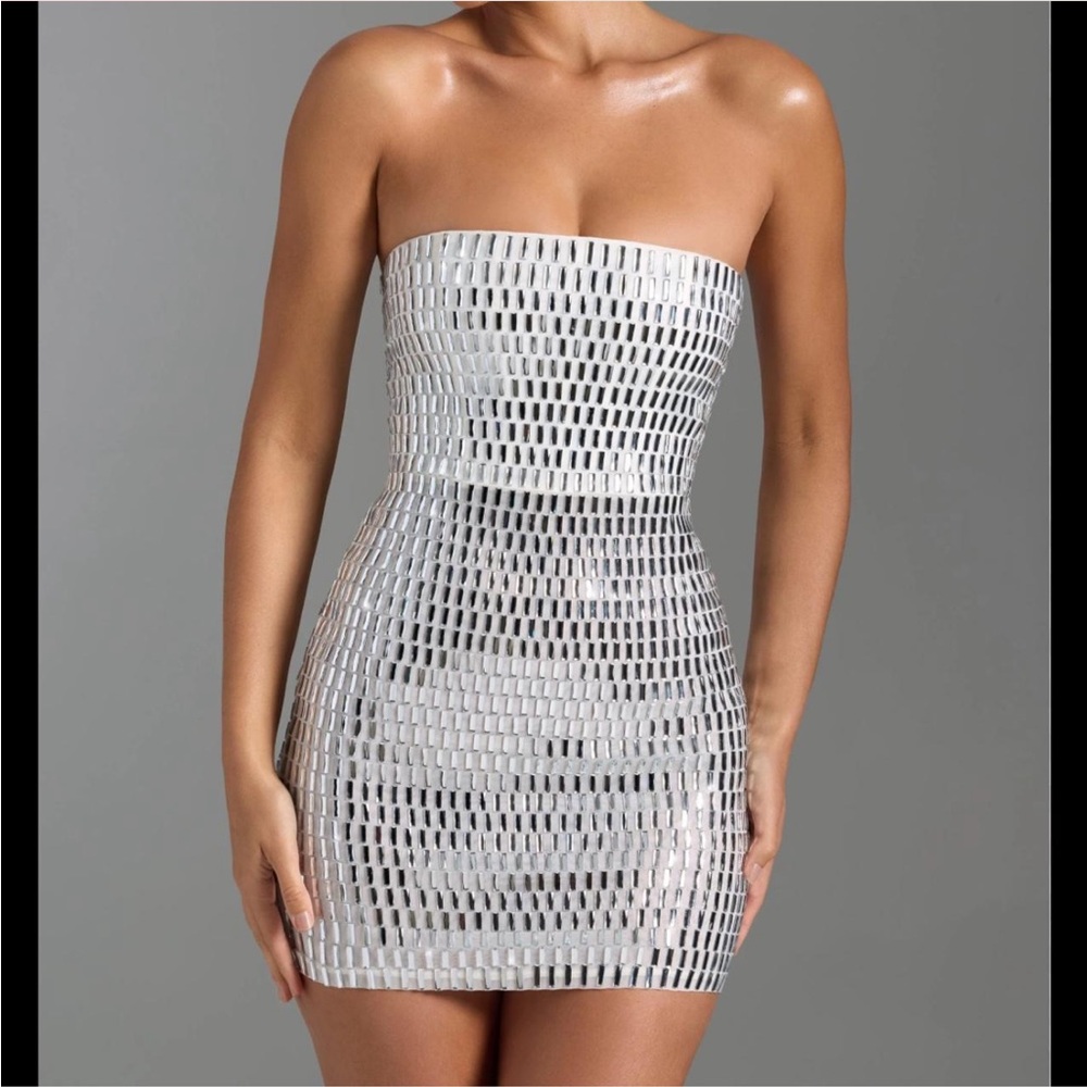 Oh Polly Embellished Bandeau Dress
